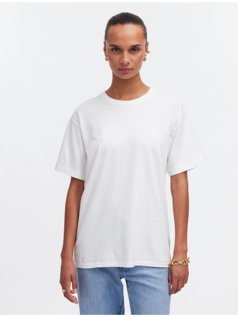 NWT *FLAWED* Madewell White Cotton Relaxed Oversized Tee - Size: Medium